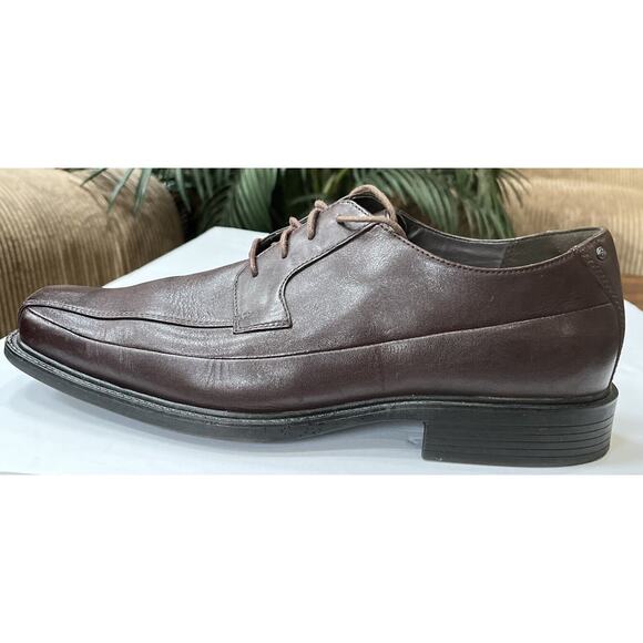 Mens Rockport Brown Dress Shoe 503002 Sz12 Square Toe - Picture 1 of 8